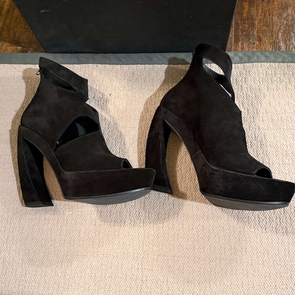 Ann Demeulemeester platform heels suede size 9 eu39 black New